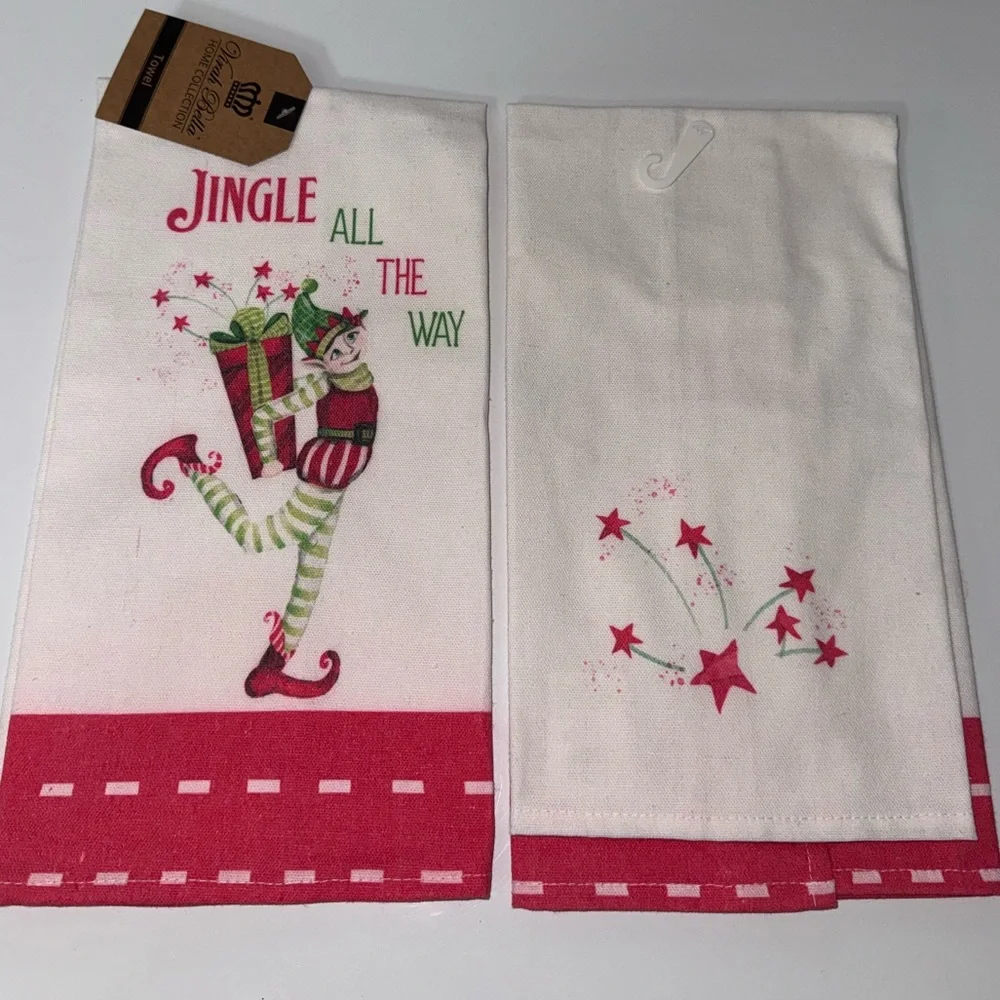Christmas Elf Kitchen Towels - 3 different designs - PRICE IS FOR 1 Towel - Picture 3 of 6